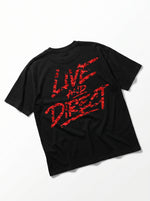 Black Tee - Red Camo — black tee red camo back angled