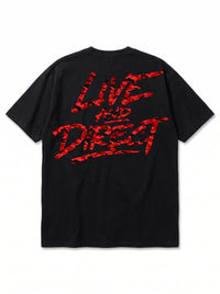 Black Tee - Red Camo — flat lay