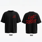 Black Tee - Red Camo — black tee red camo front and back