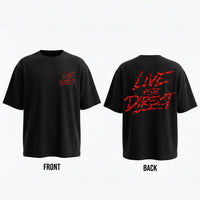 Black Tee - Red Camo — black tee red camo front and back