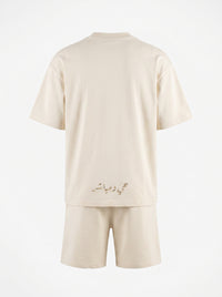 Cream Set - Tee and Shorts — cream set back