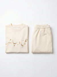 Cream Set - Tee and Shorts — cream set folded
