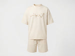 Cream Set - Tee and Shorts — cream set front wide