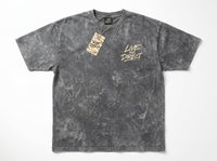 Grey Acid Wash Tee - Cream Camo — flat lay